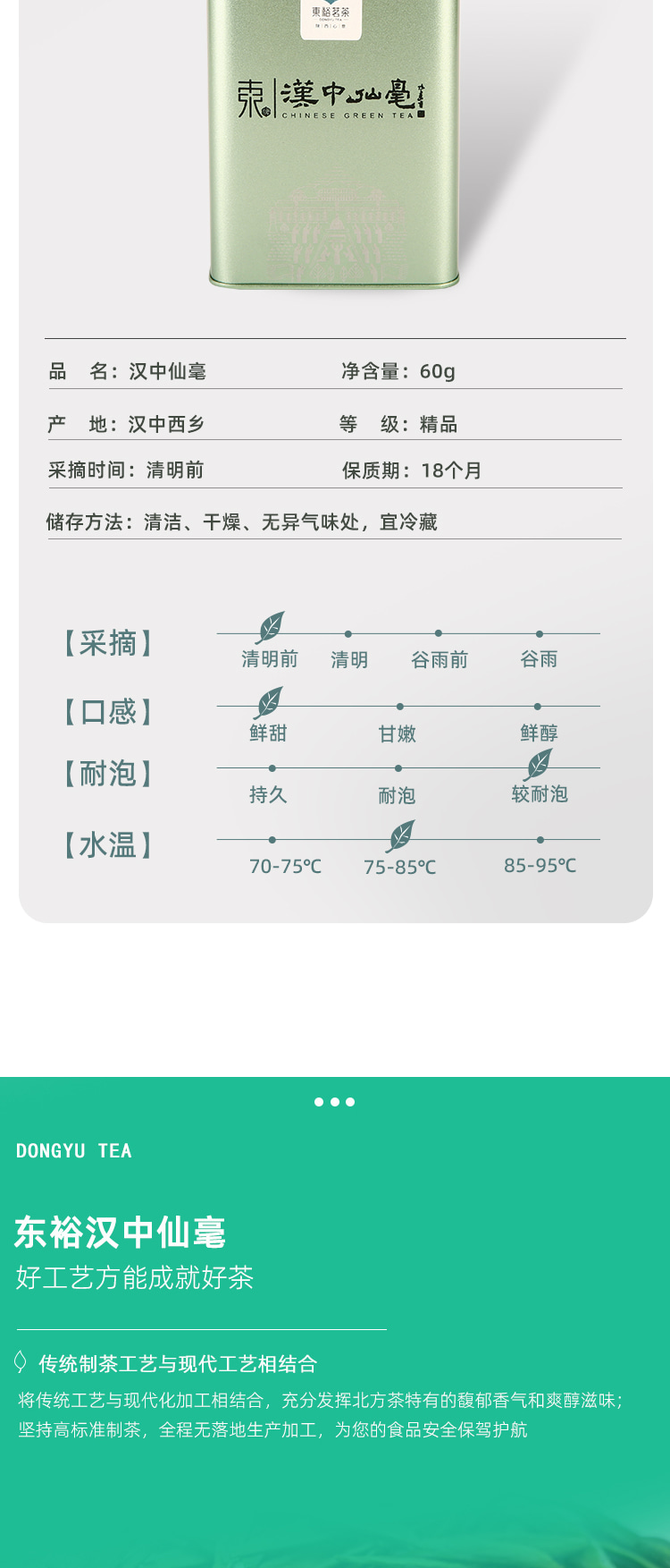 东裕品质口粮精品只此青绿汉中仙毫60g详情图2
