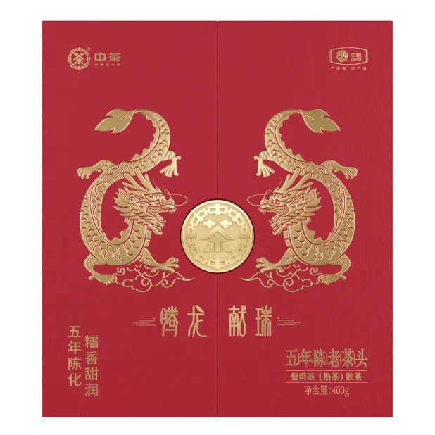中茶腾龙献瑞·5年陈老茶头普洱茶（熟散）